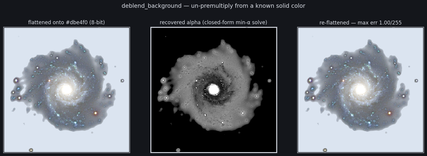 M74 deblend round trip (dark chrome)