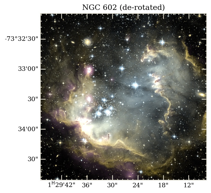 NGC 602 after reprojecting to a north-aligned header