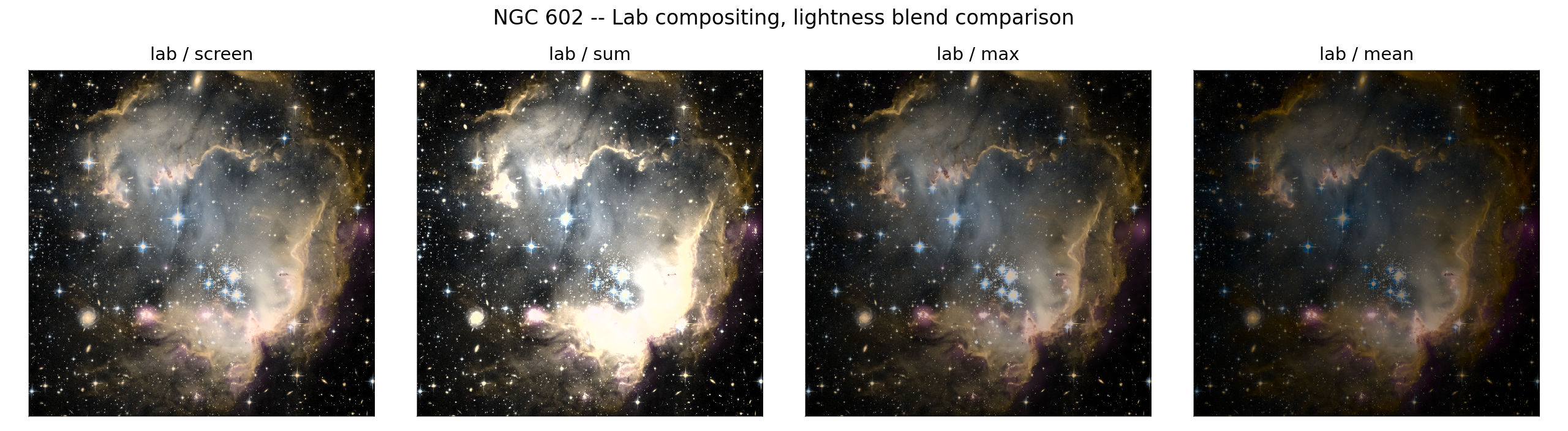 NGC 602 — Lab blend variants